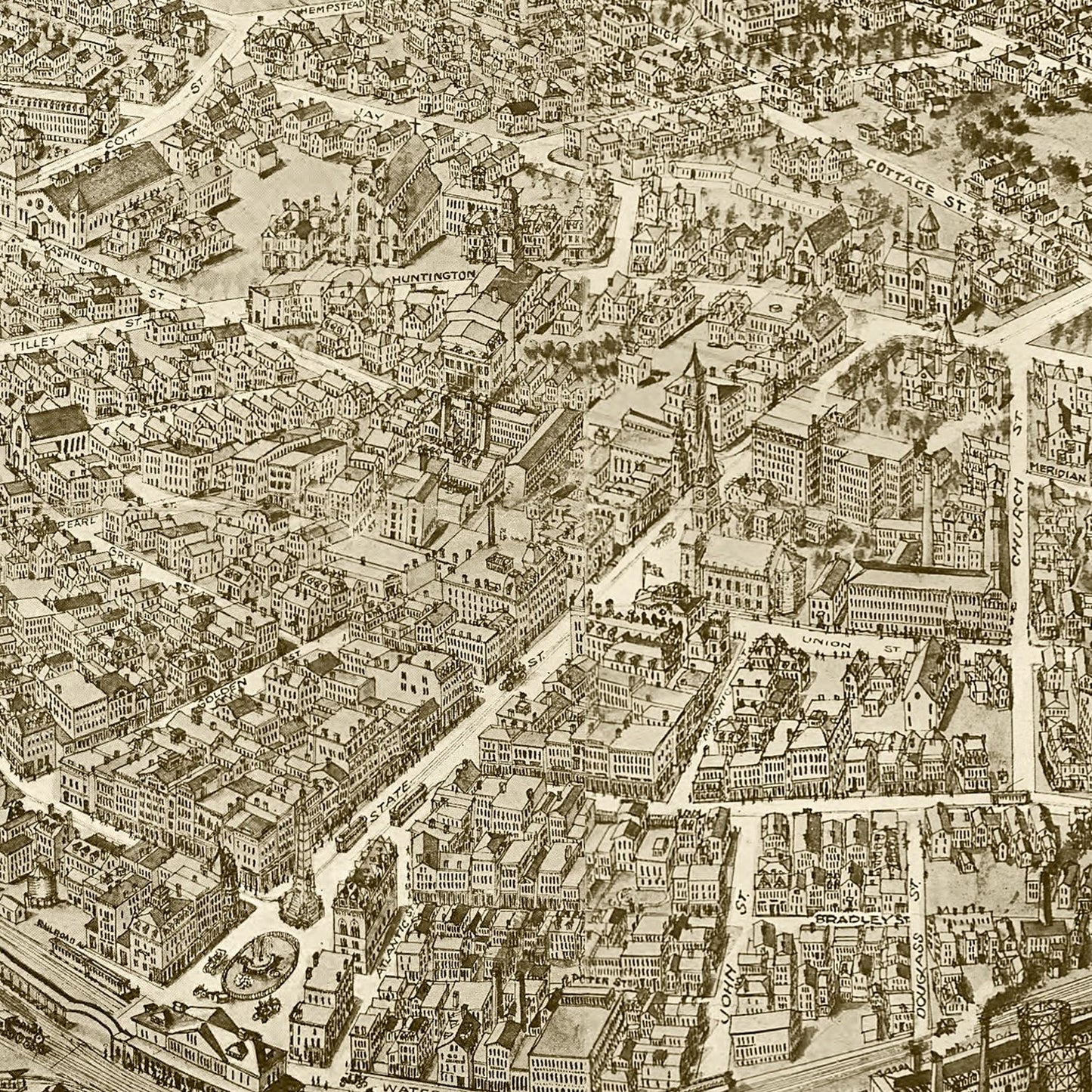 Vintage Map of New London, Connecticut 1911
