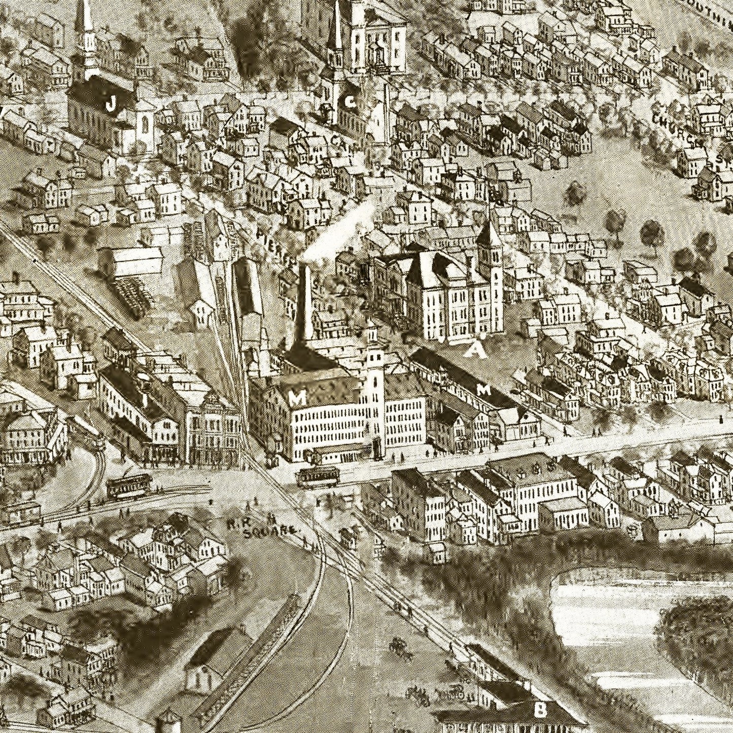Vintage Map of Plainville, Connecticut 1907