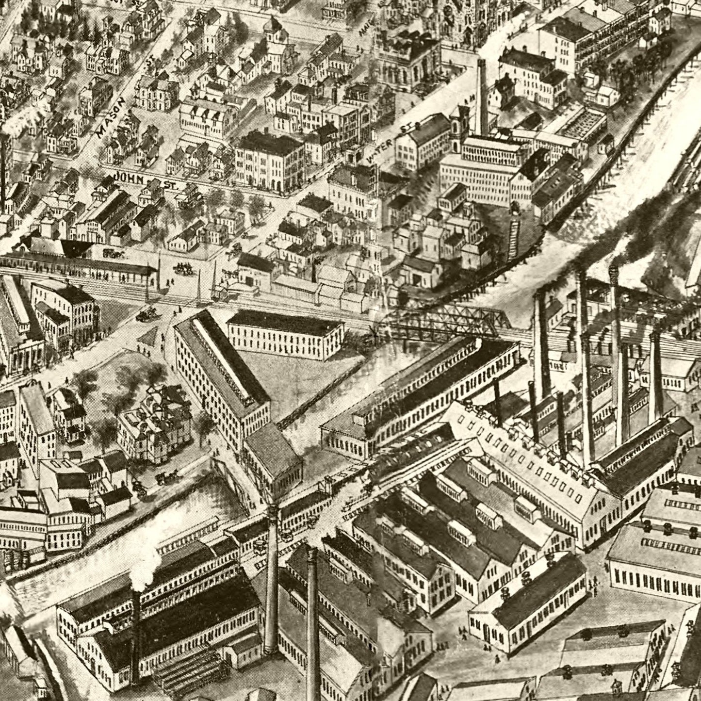 Vintage Map of Torrington, Connecticut 1907