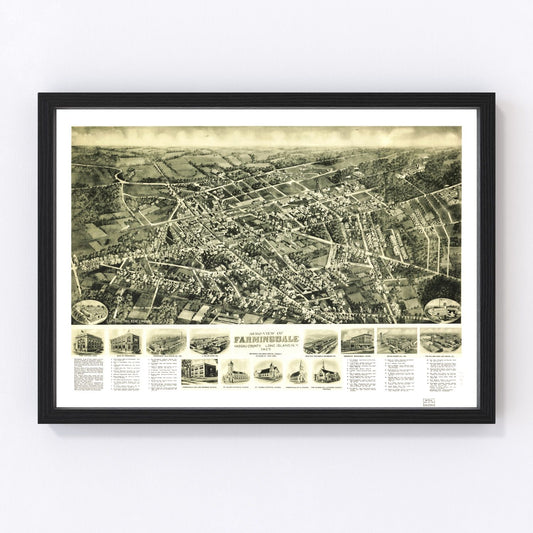 Vintage Map of Farmingdale, New York 1925