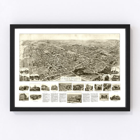 Vintage Map of Freeport, New York 1909
