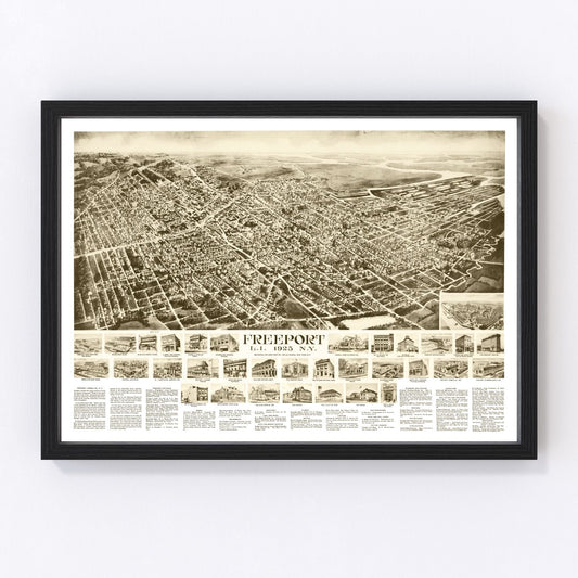 Vintage Map of Freeport, New York 1925