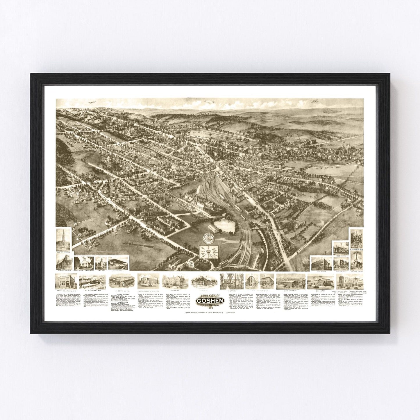 Vintage Map of Goshen, New York 1922