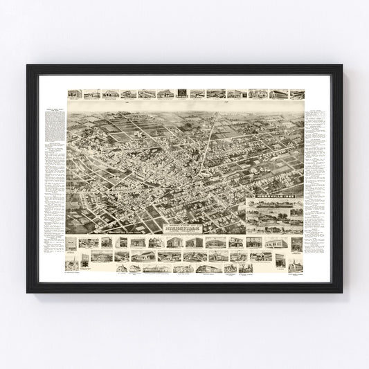 Vintage Map of Hicksville, New York 1925