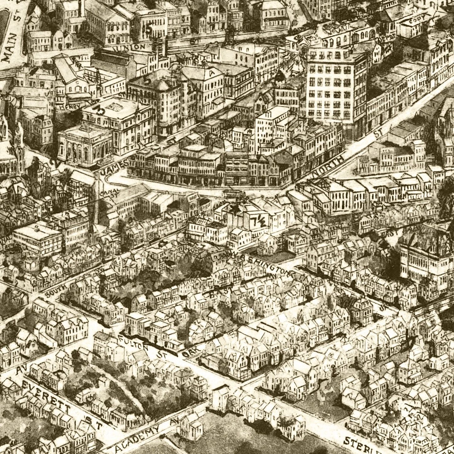 Vintage Map of Middletown, New York 1921