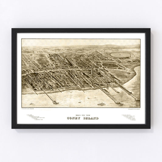 Vintage Map of Coney Island, New York 1906