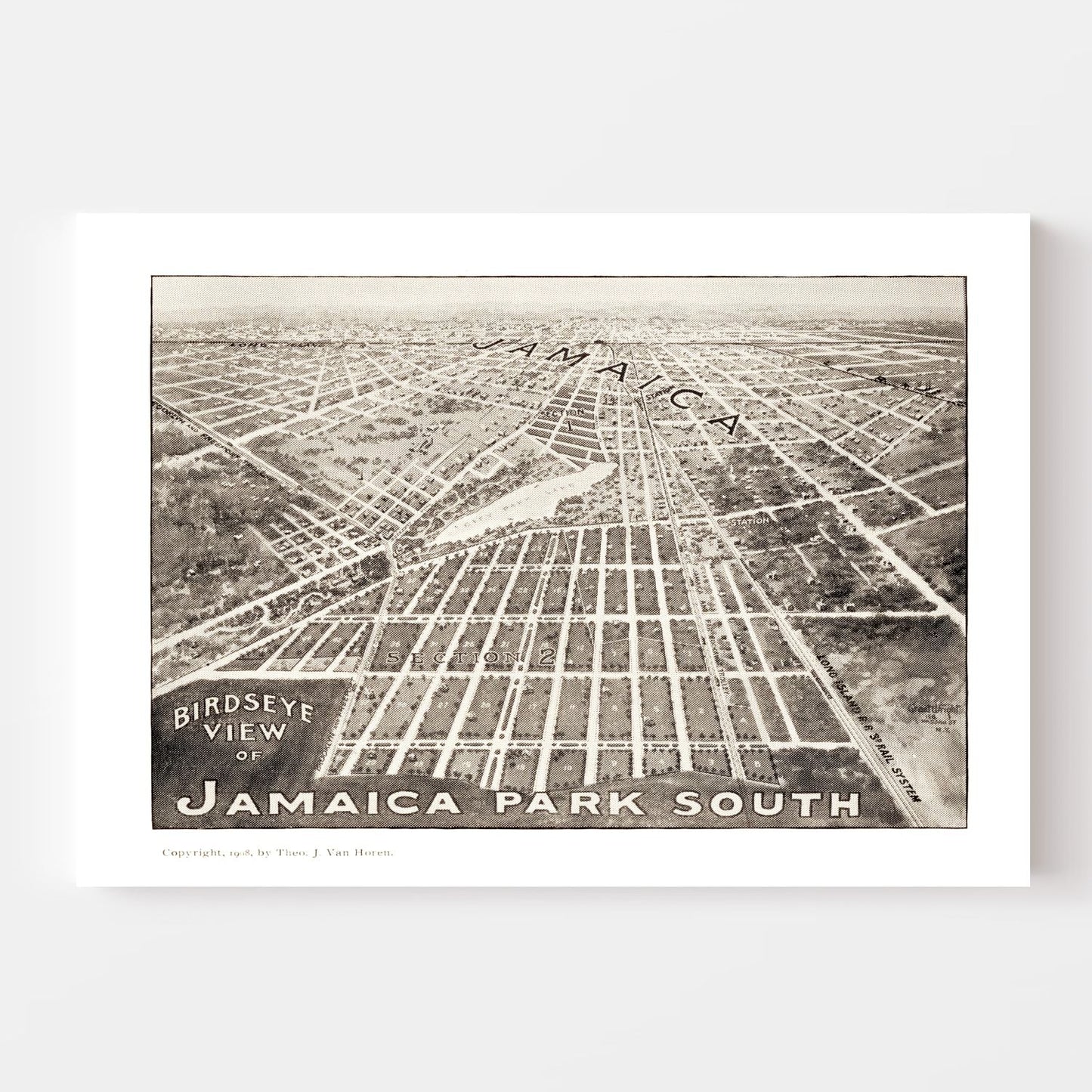 Vintage Map of Jamaica, New York 1908