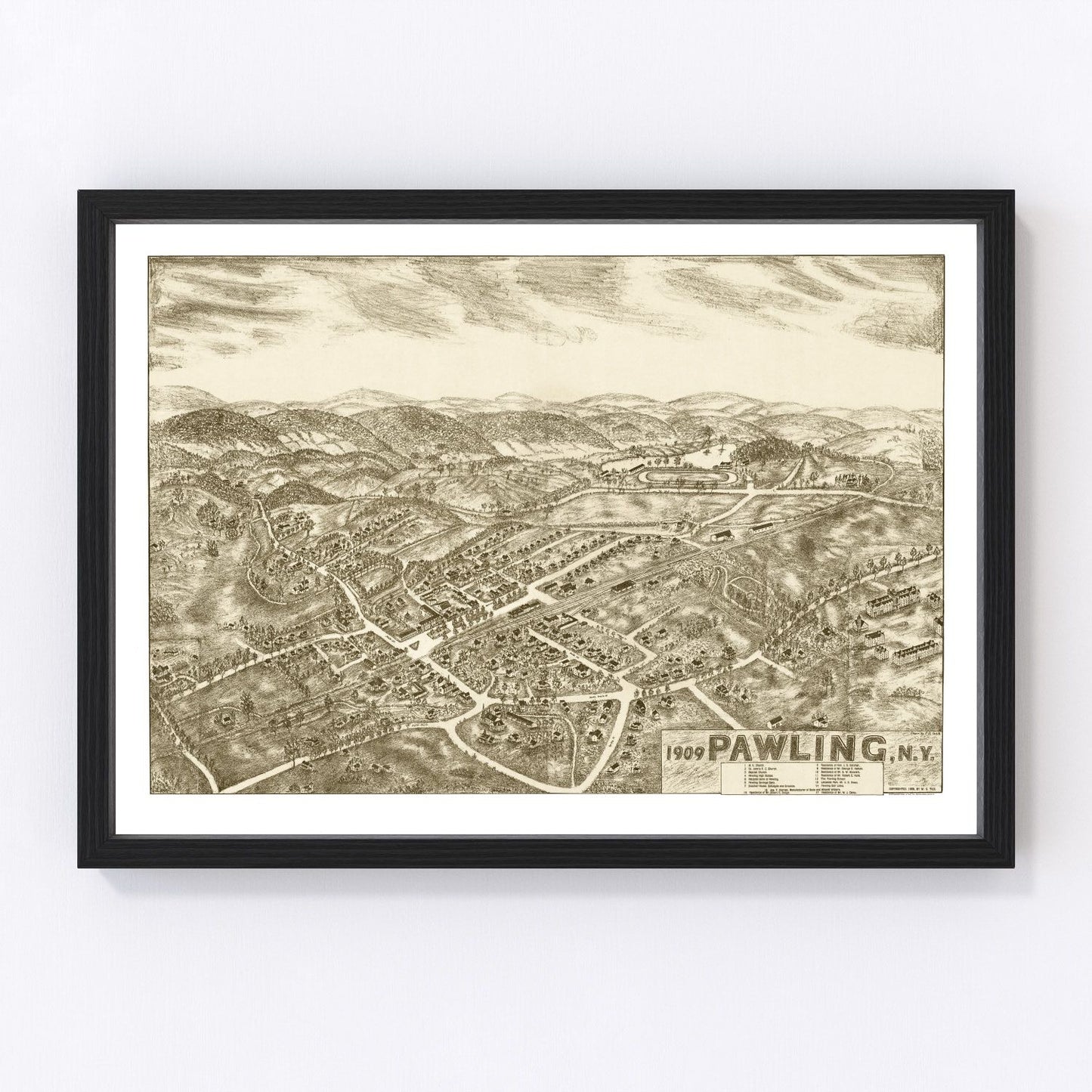 Vintage Map of Pawling, New York 1909