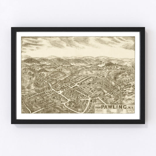 Vintage Map of Pawling, New York 1909