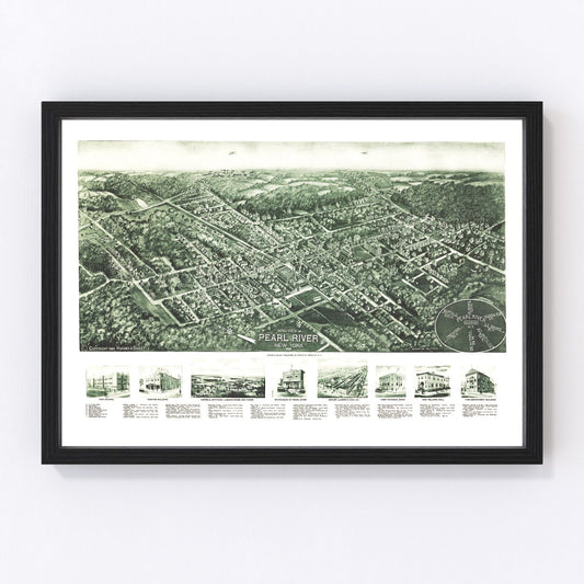 Vintage Map of Pearl River, New York 1924