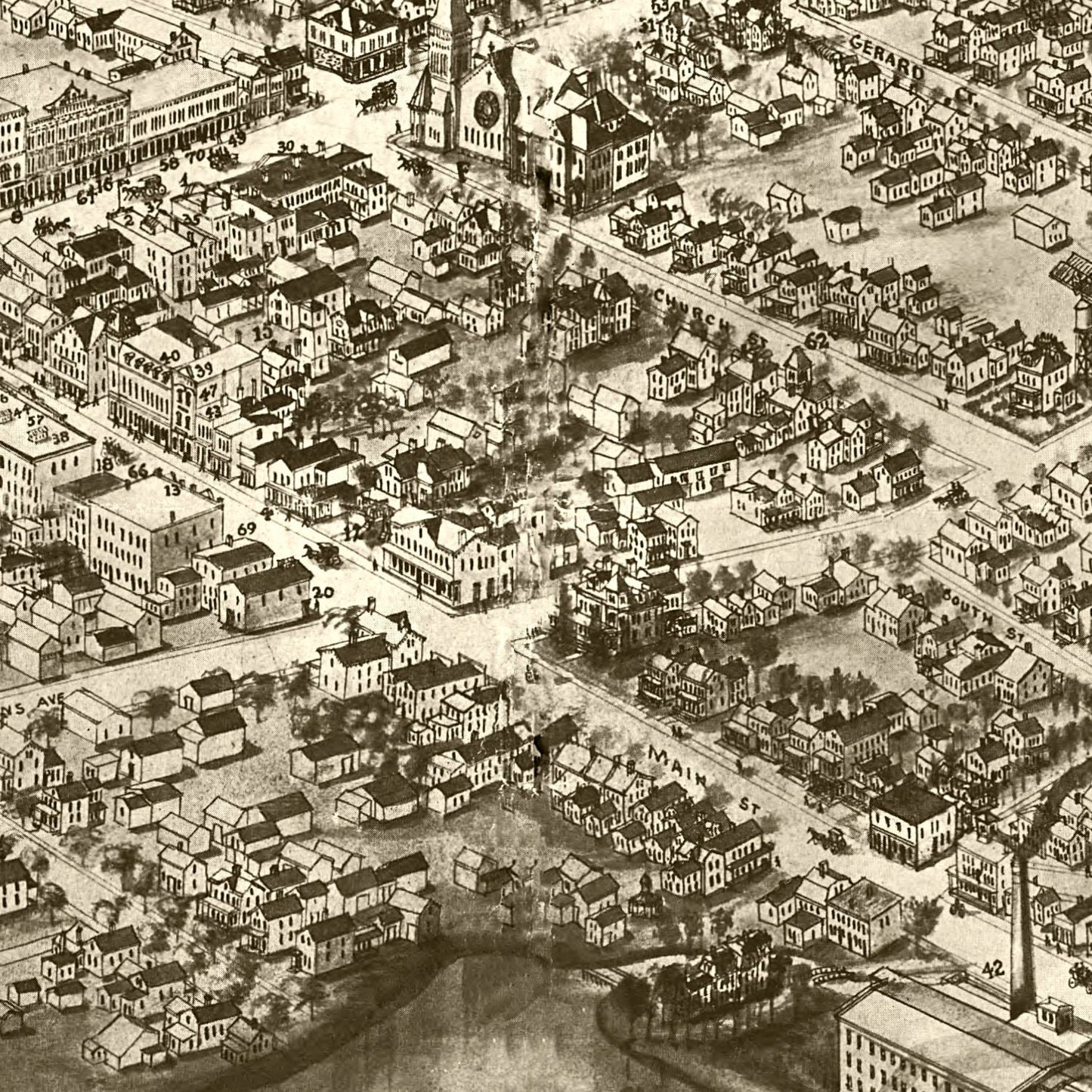 Vintage Map of Patchogue, New York 1905