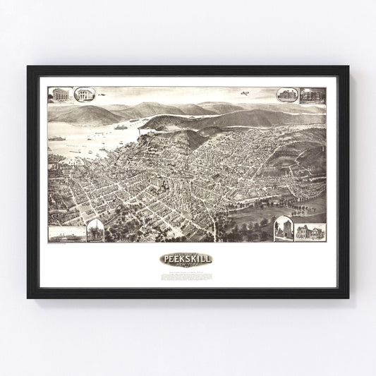 Vintage Map of Peekskill, New York 1911