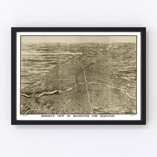 Vintage Map of Rochester, New York 1910