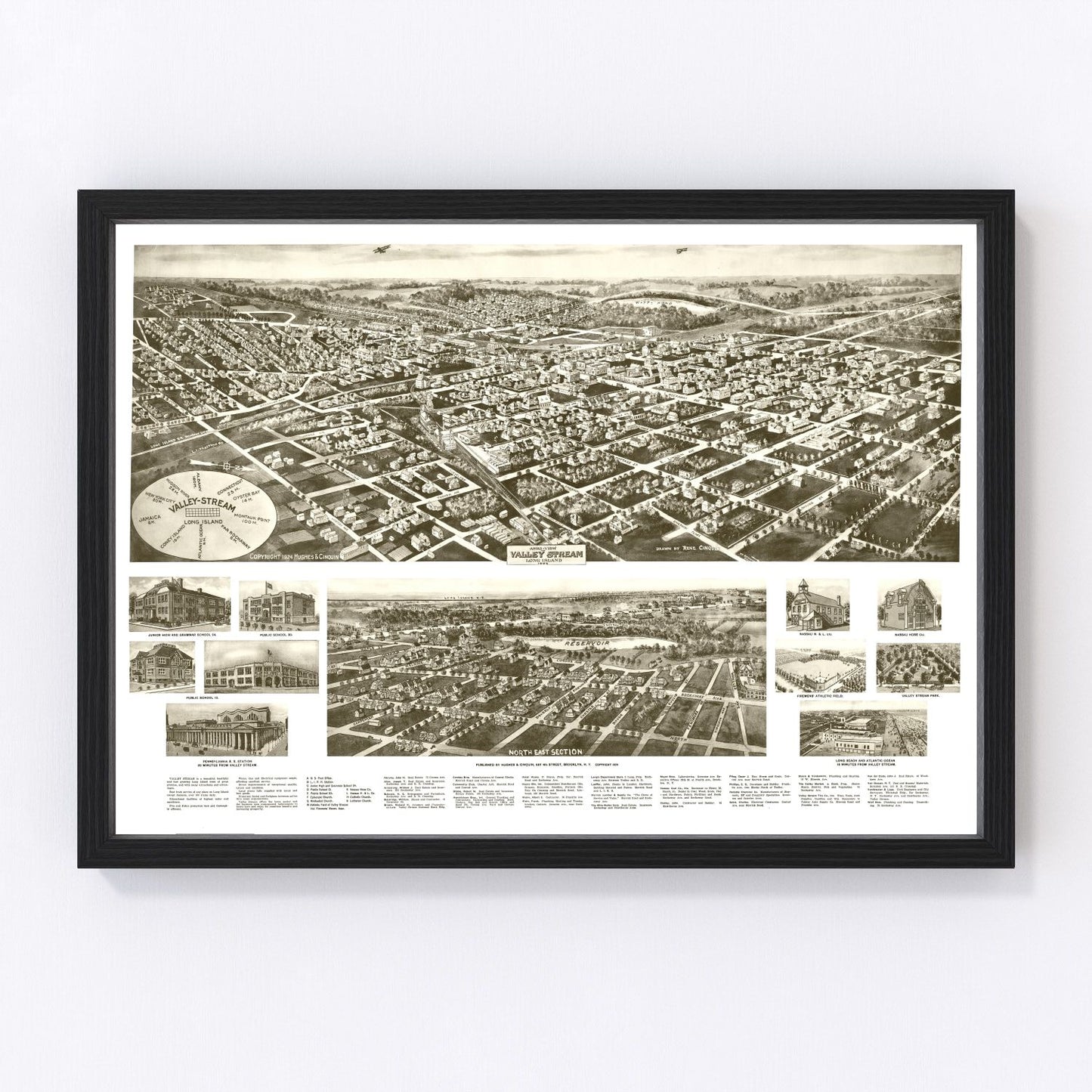 Vintage Map of Valley Stream, New York 1924