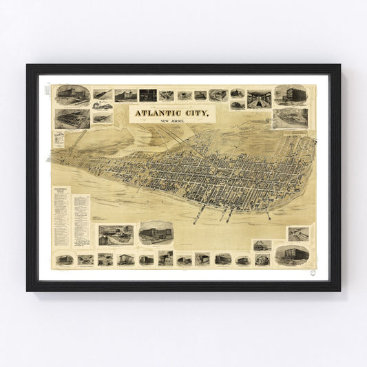 Vintage Map of Atlantic City, New Jersey 1900