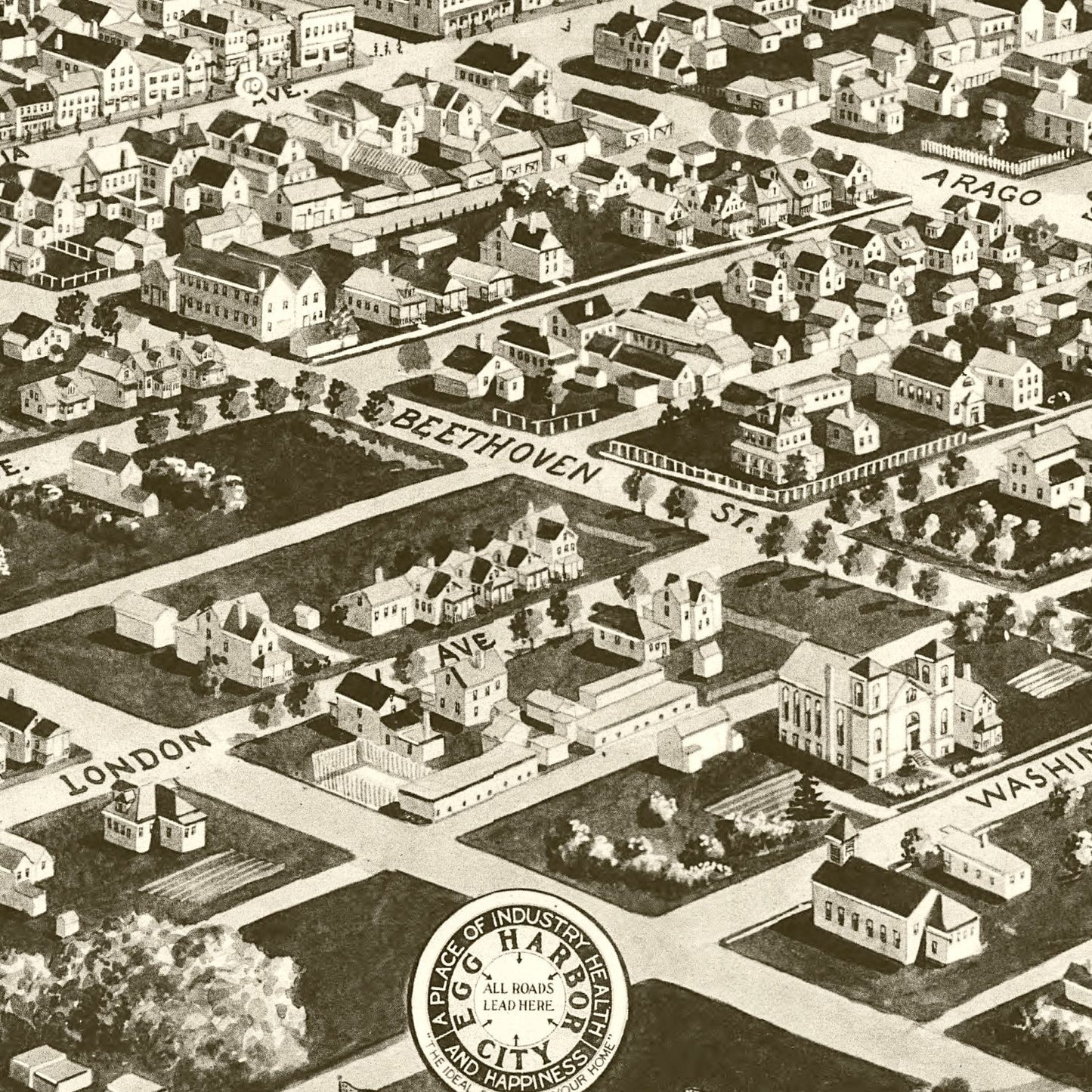 Vintage Map of Egg Harbor City, New Jersey 1924