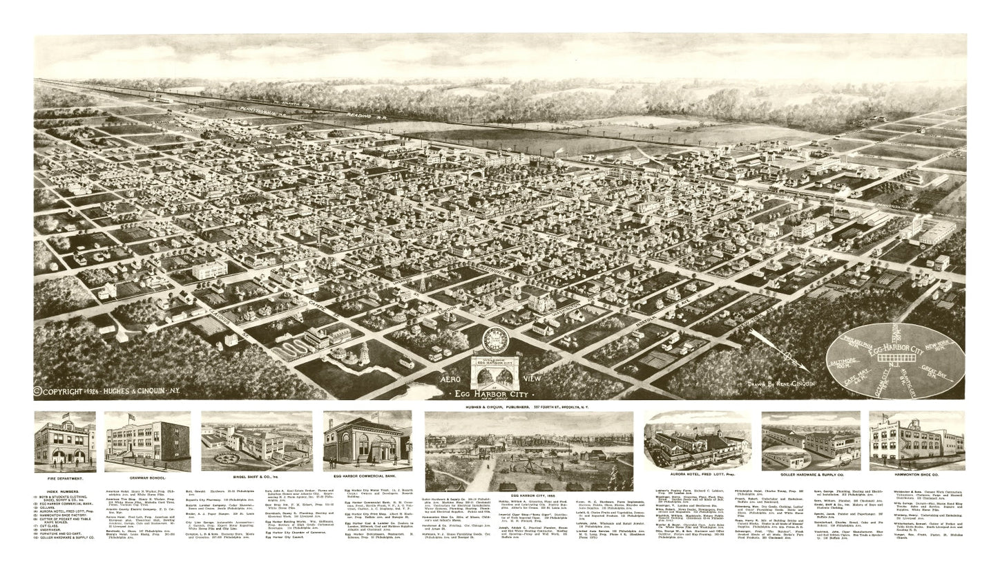 Vintage Map of Egg Harbor City, New Jersey 1924