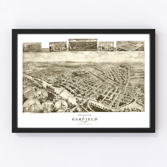Vintage Map of Garfield, New Jersey 1909