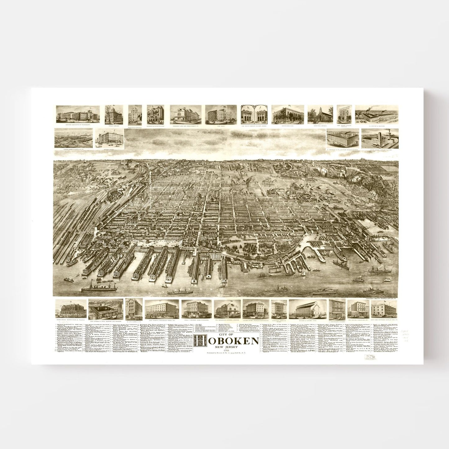 Vintage Map of Hoboken, New Jersey 1903