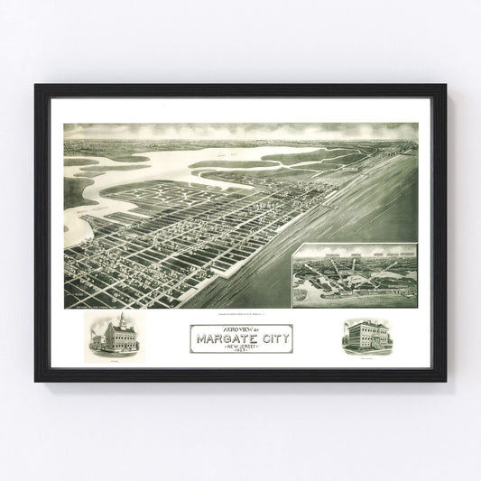 Vintage Map of Margate City, New Jersey 1925