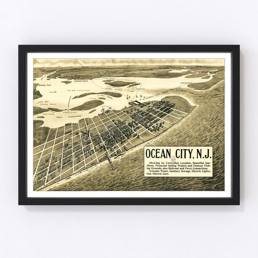 Vintage Map of Ocean City, New Jersey 1903