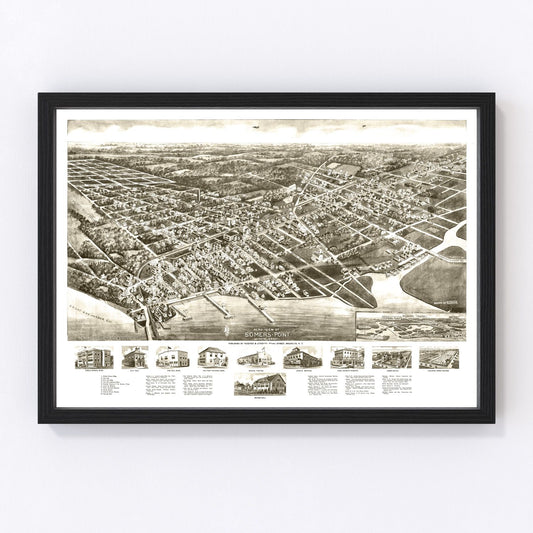Vintage Map of Somers Point, New Jersey 1925