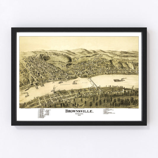 Vintage Map of Brownsville, Pennsylvania 1902
