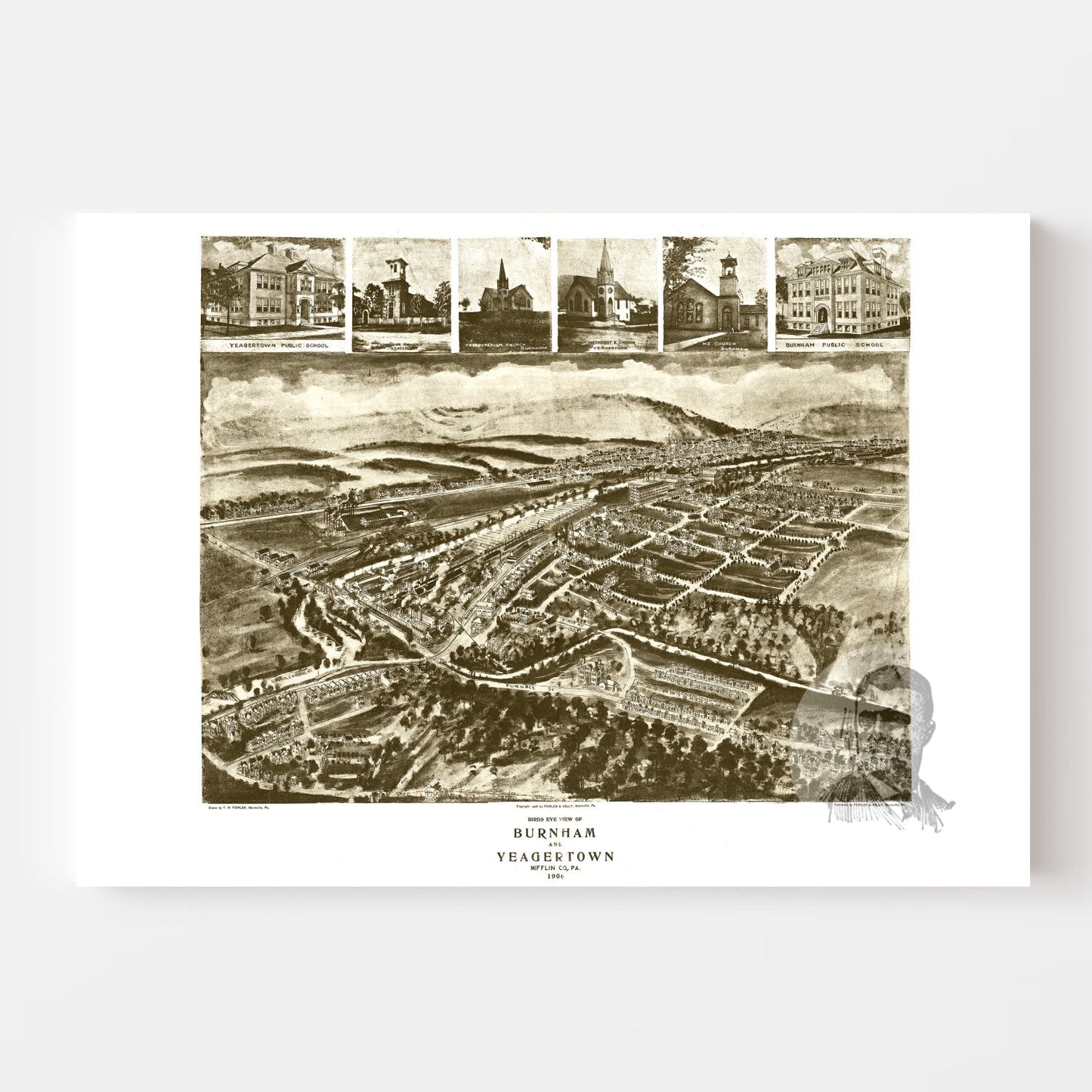 Vintage Map of Burnham, Pennsylvania 1906
