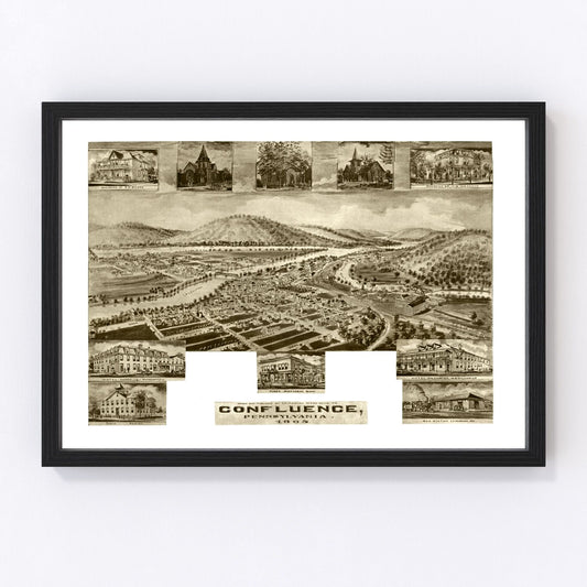 Vintage Map of Confluence, Pennsylvania 1905