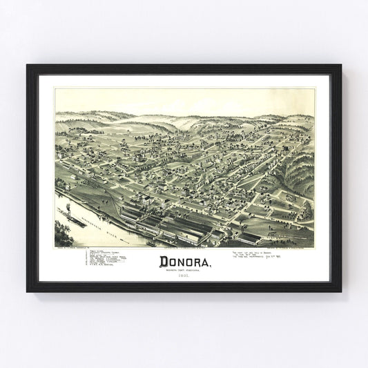 Vintage Map of Donora, Pennsylvania 1901
