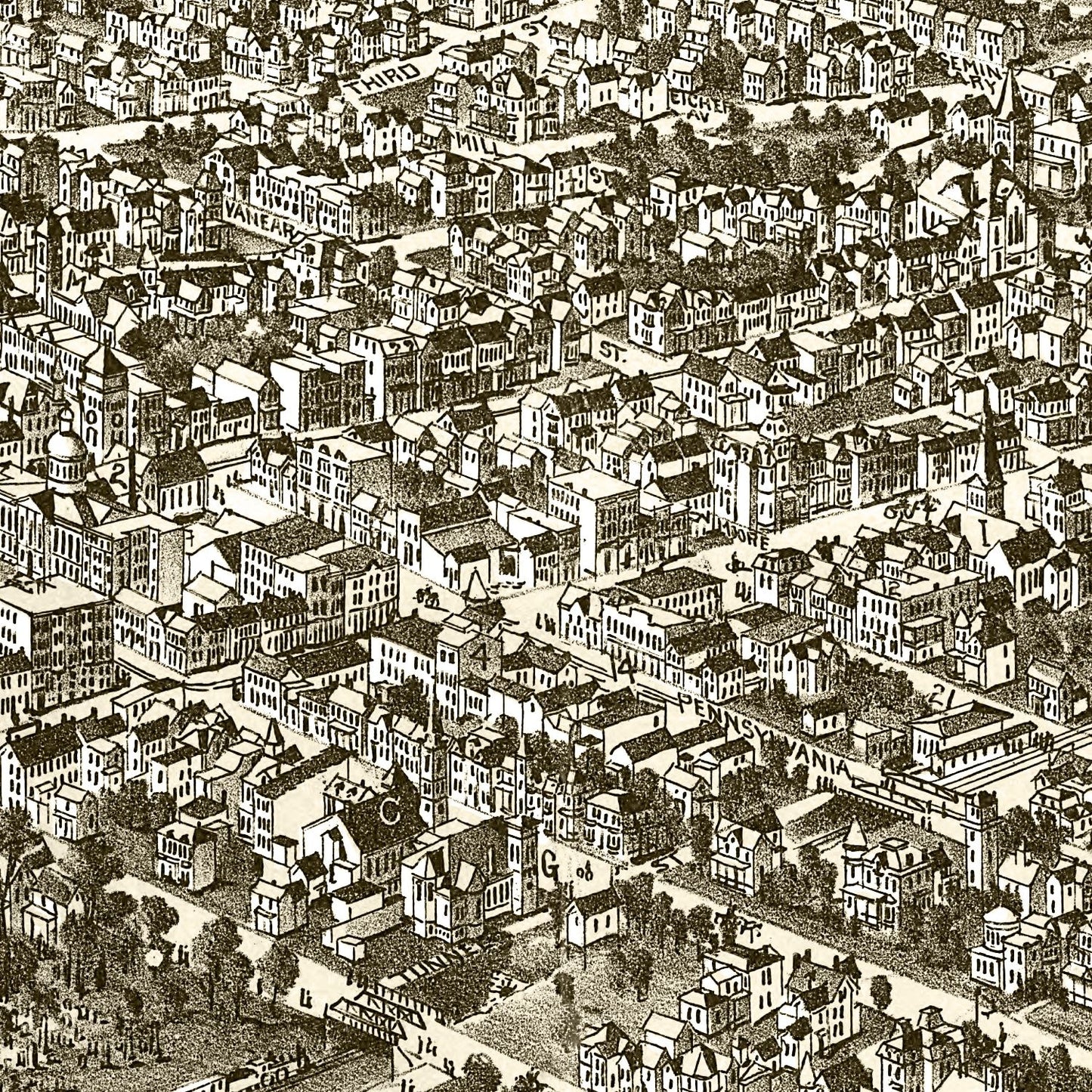 Vintage Map of Greensburg, Pennsylvania 1901