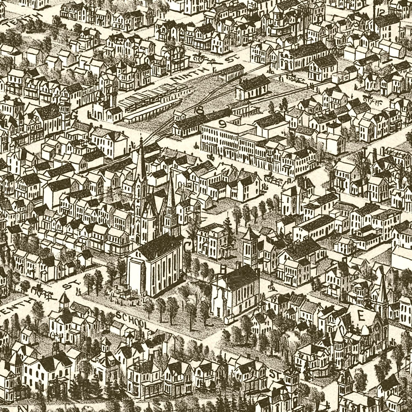 Vintage Map of Indiana, Pennsylvania 1900