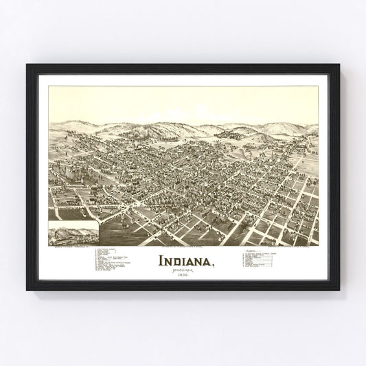 Vintage Map of Indiana, Pennsylvania 1900