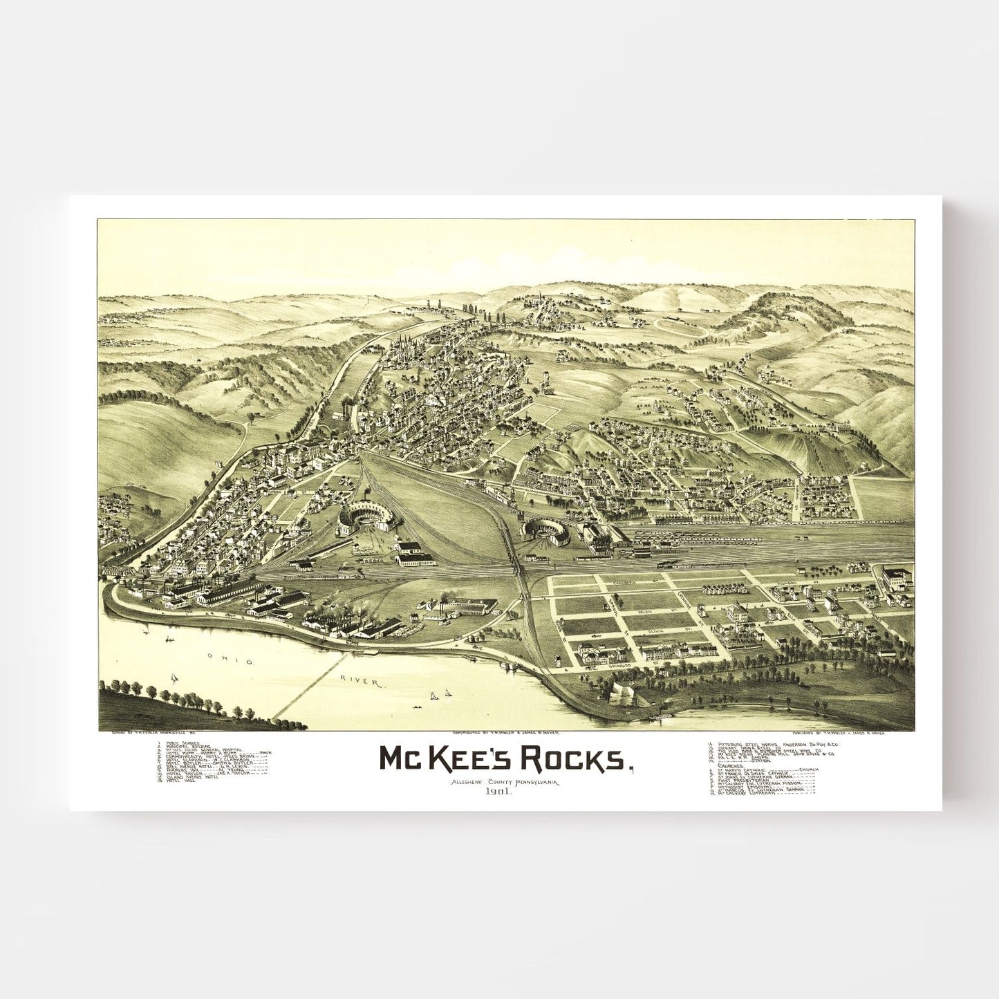 Vintage Map of McKee's Rocks, Pennsylvania 1901