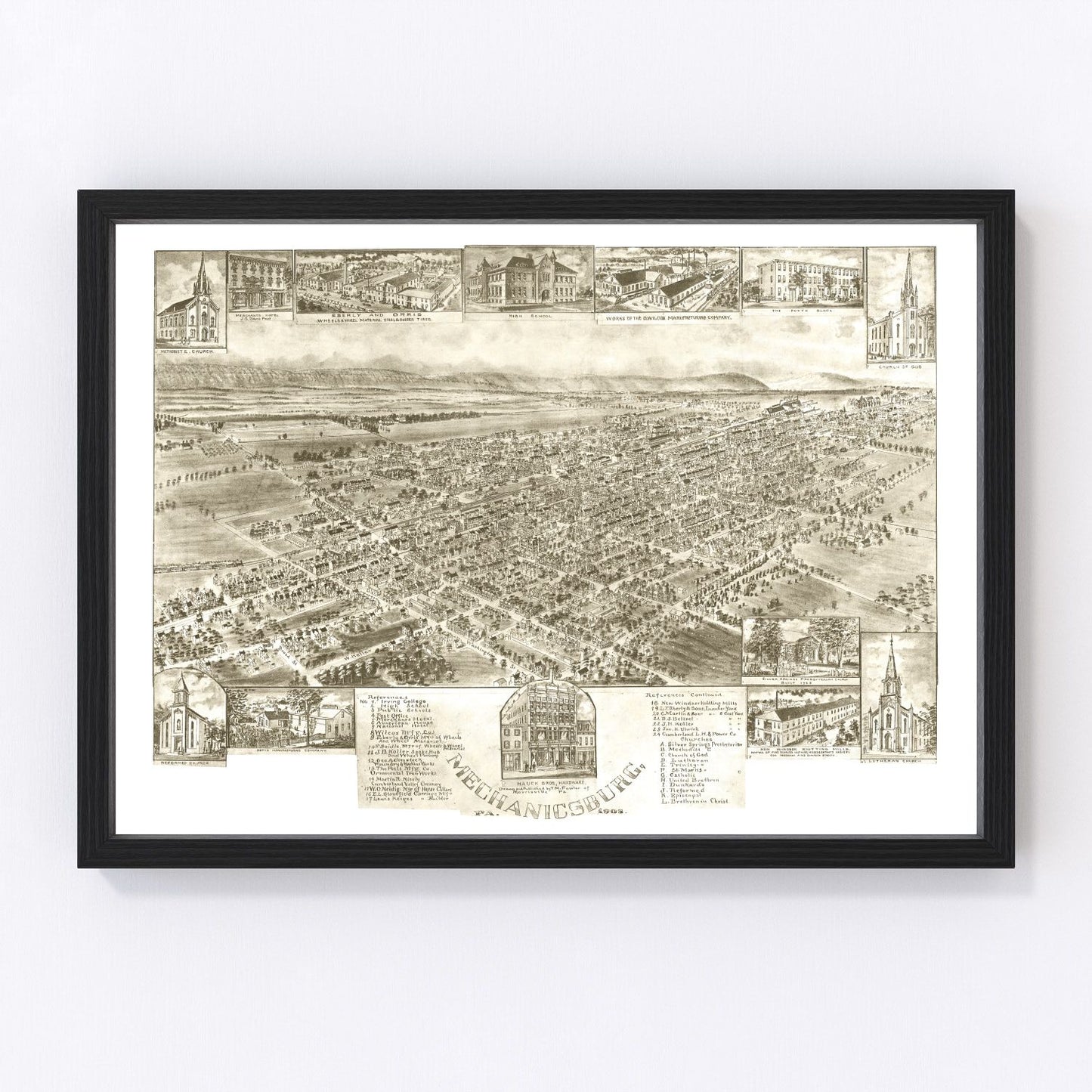 Vintage Map of Mechanicsburg, Pennsylvania 1903
