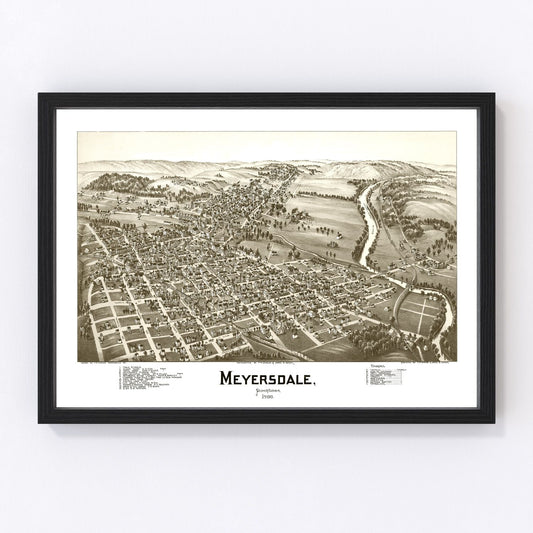 Vintage Map of Meyersdale, Pennsylvania 1900