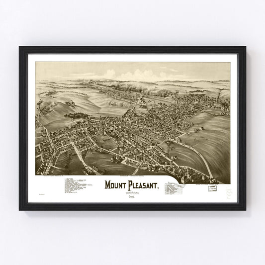 Vintage Map of Mount Pleasant, Pennsylvania 1900