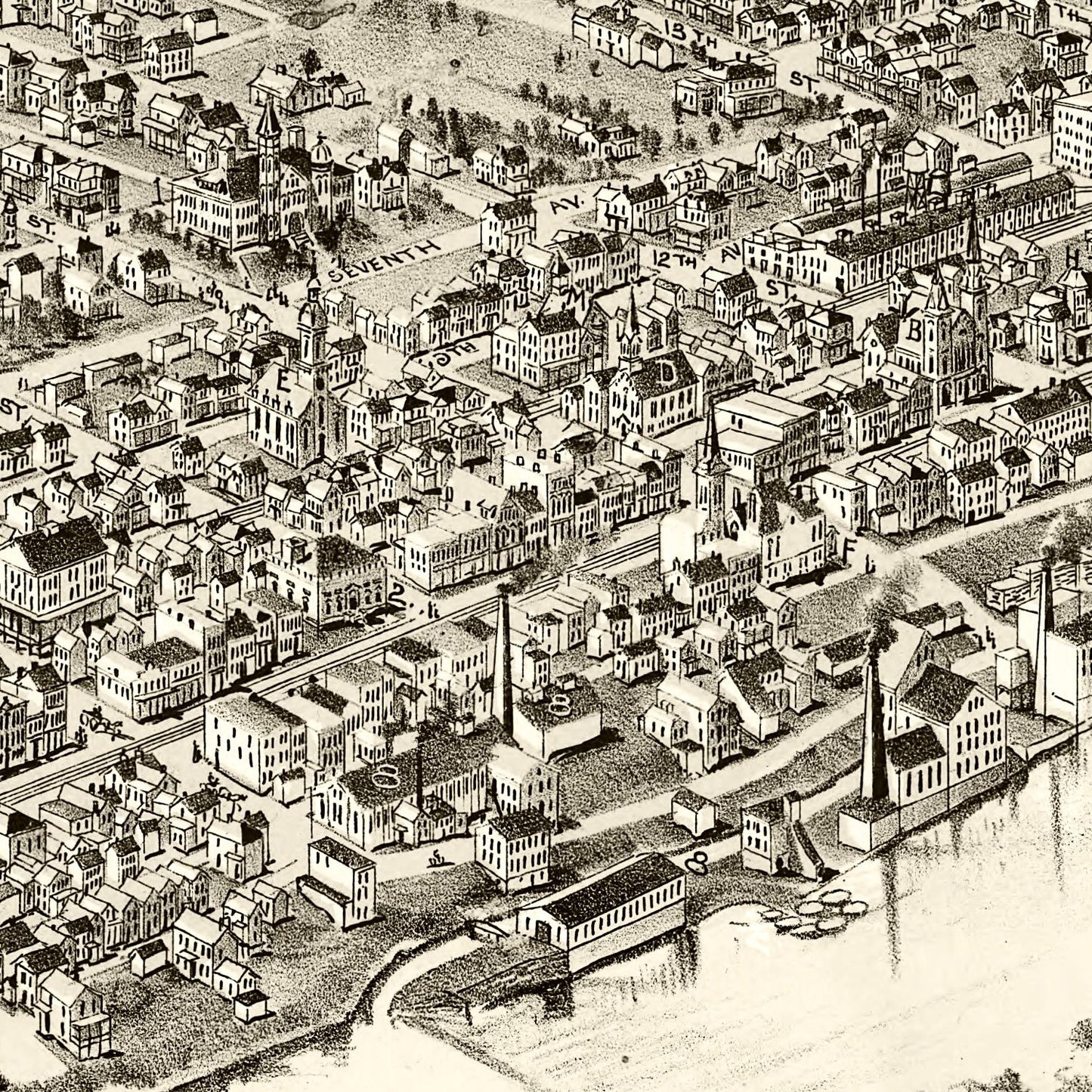 Vintage Map of New Brighton, Pennsylvania 1901