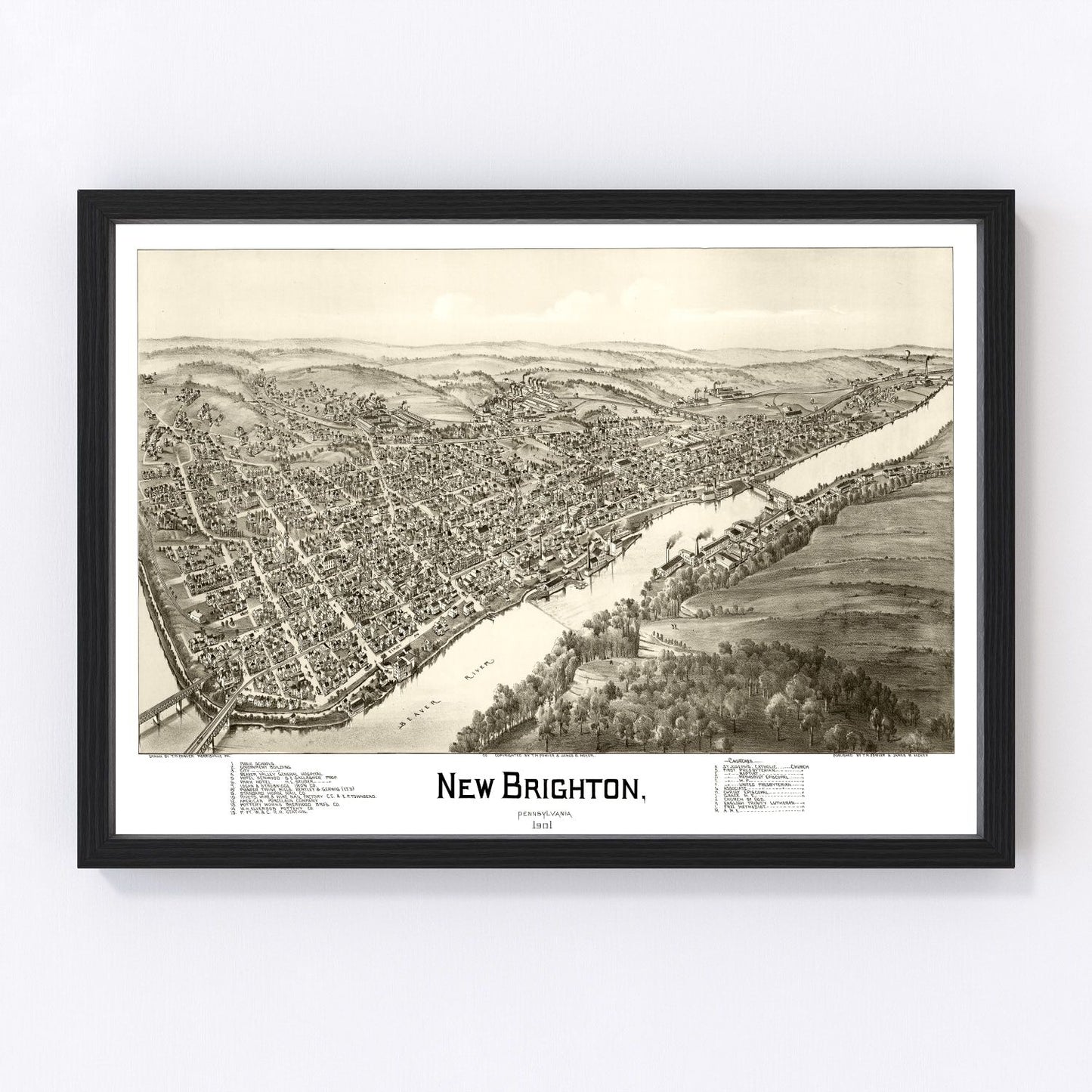 Vintage Map of New Brighton, Pennsylvania 1901
