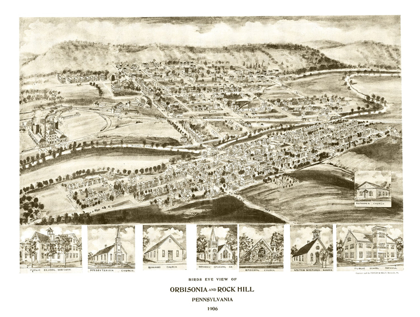 Vintage Map of Orbisonia, Pennsylvania 1906