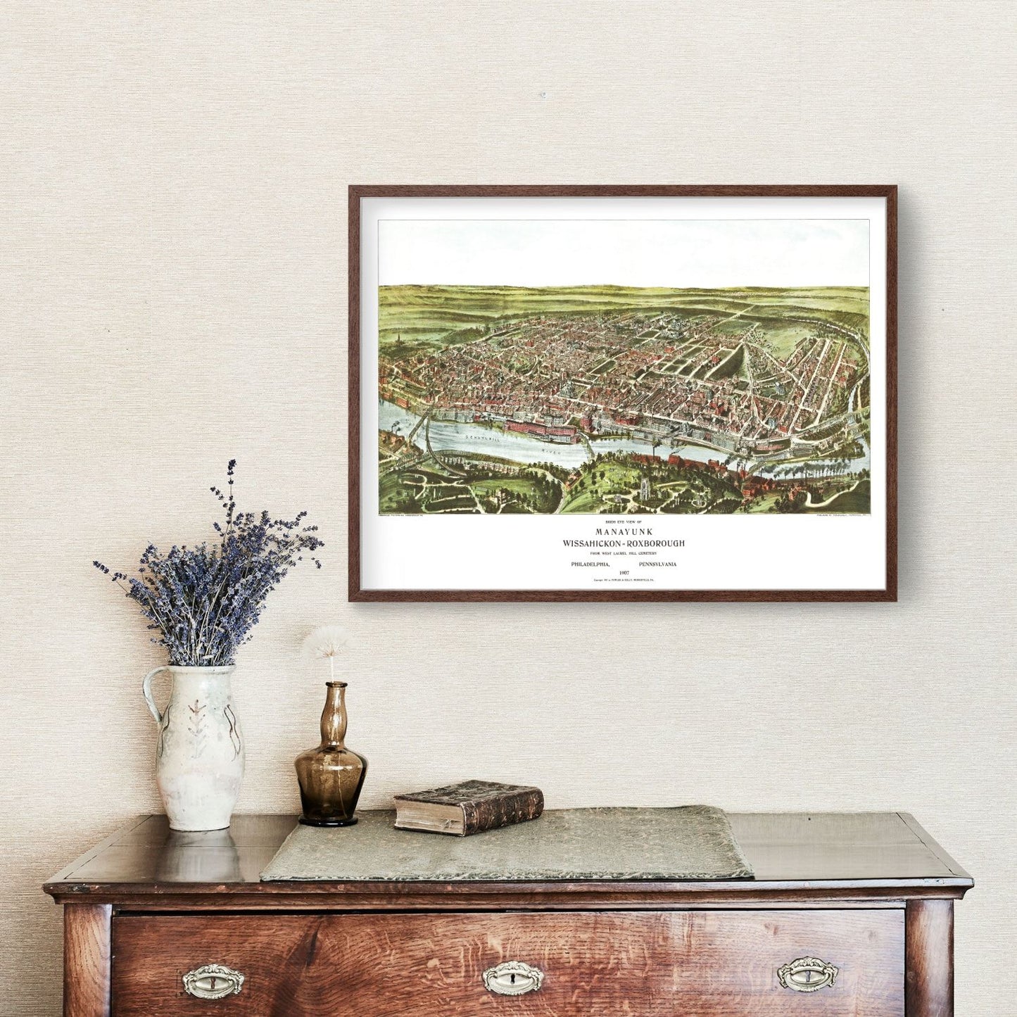 Vintage Map of Philadelphia, Pennsylvania 1907