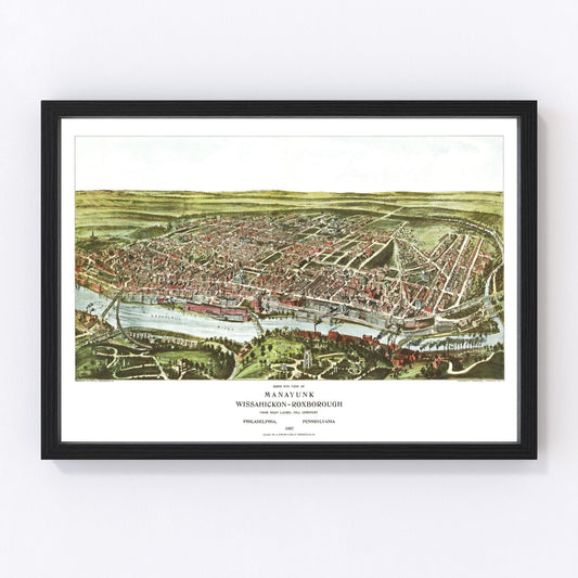 Vintage Map of Philadelphia, Pennsylvania 1907