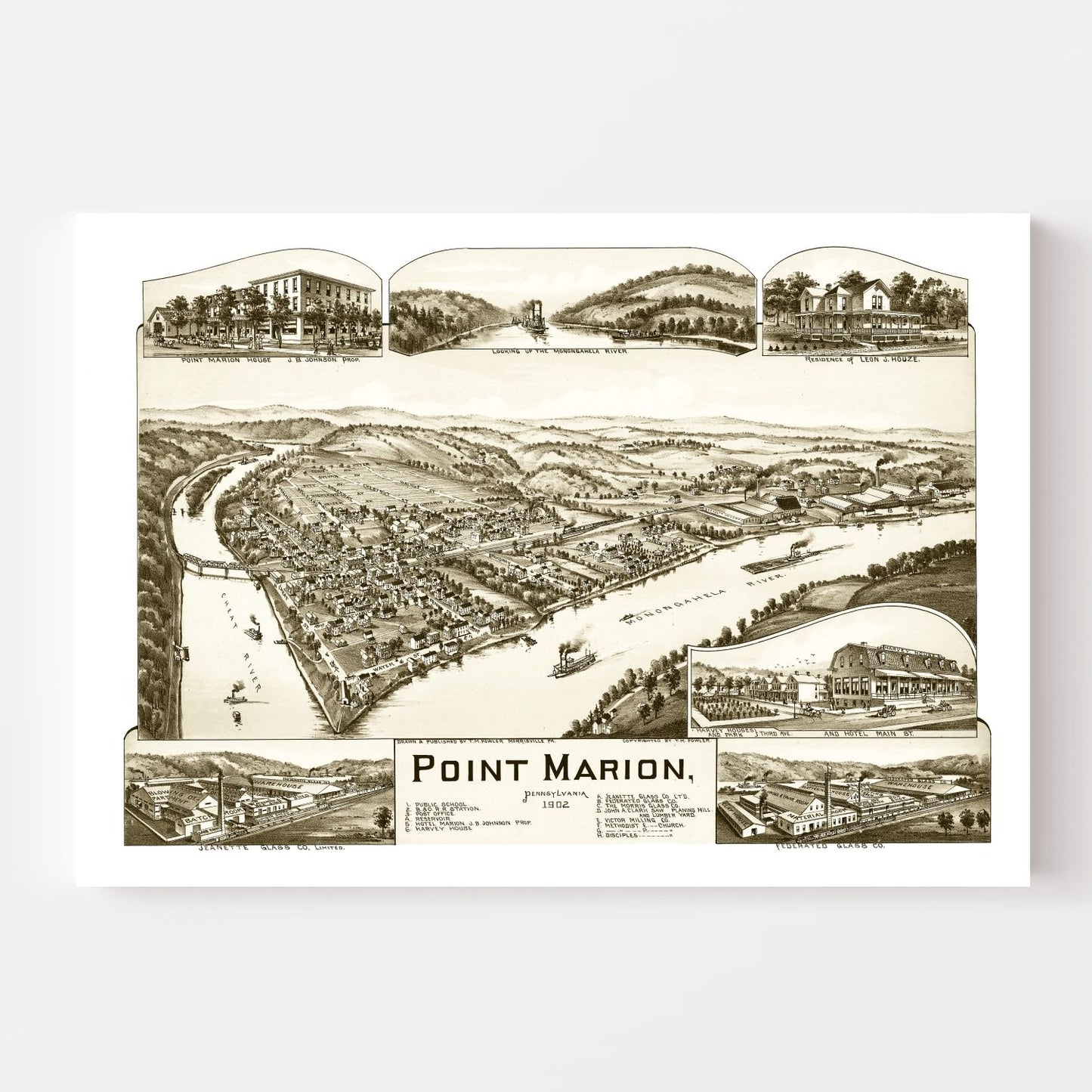 Vintage Map of Point Marion, Pennsylvania 1902