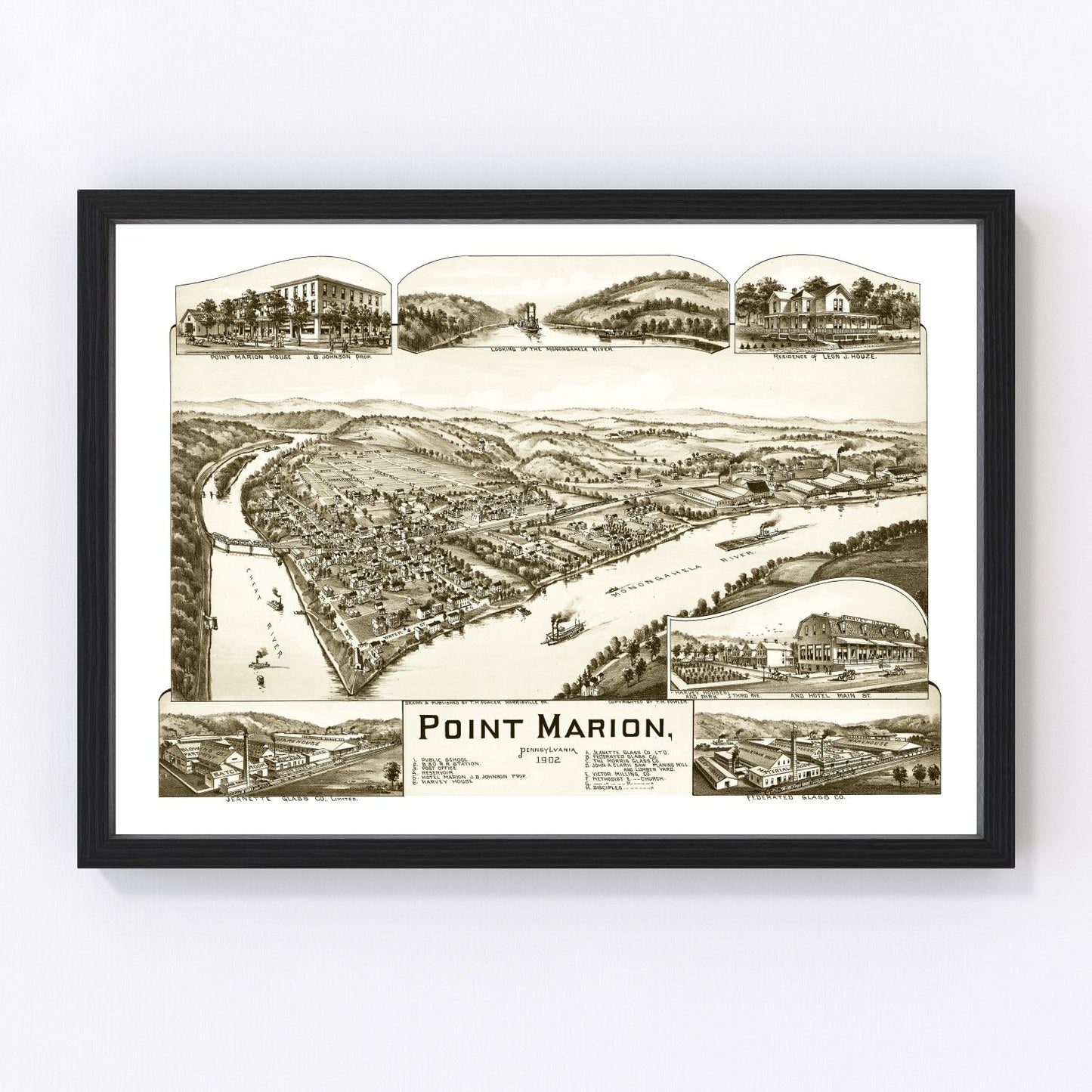 Vintage Map of Point Marion, Pennsylvania 1902