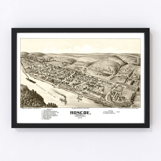 Vintage Map of Roscoe, Pennsylvania 1902