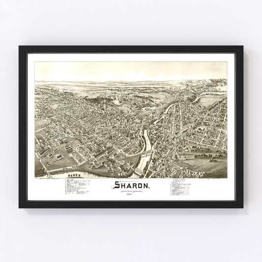 Vintage Map of Sharon, Pennsylvania 1901