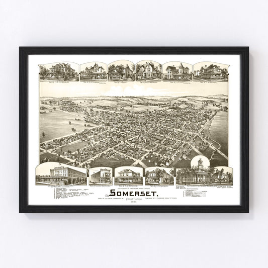 Vintage Map of Somerset, Pennsylvania 1900