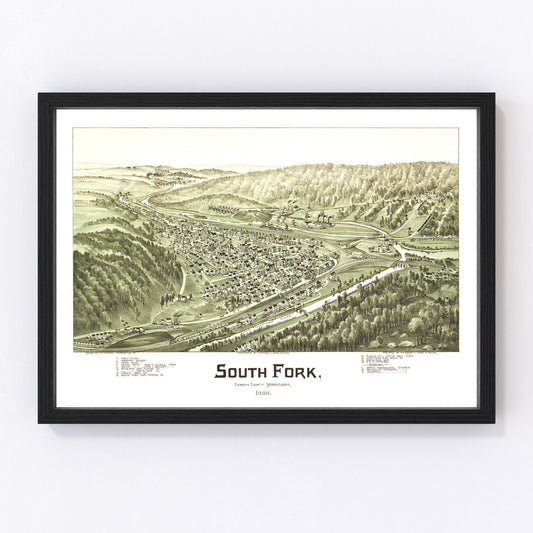 Vintage Map of South Fork, Pennsylvania 1900