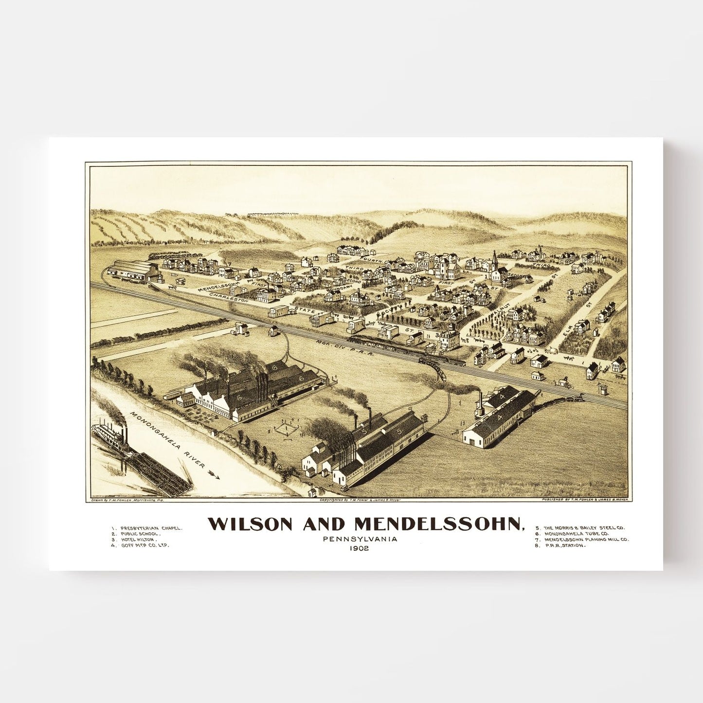 Vintage Map of Wilson & Mendelssohn, Pennsylvania 1902