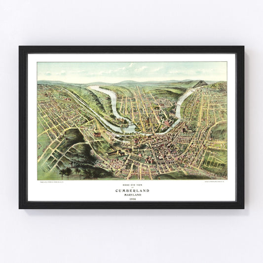 Vintage Map of Cumberland, Maryland 1906
